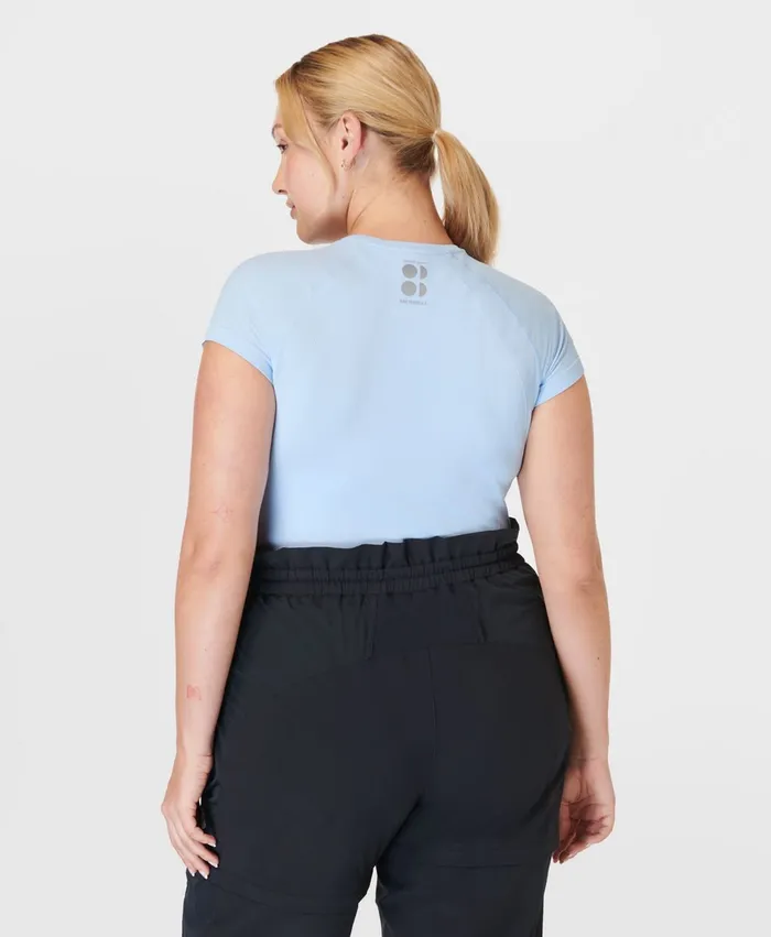 Merrell Tops Women Ascend Athlete Seamless Workout TShirt X Sweaty Betty Breeze Blue