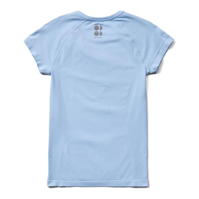 Merrell Tops Women Ascend Athlete Seamless Workout TShirt X Sweaty Betty Breeze Blue