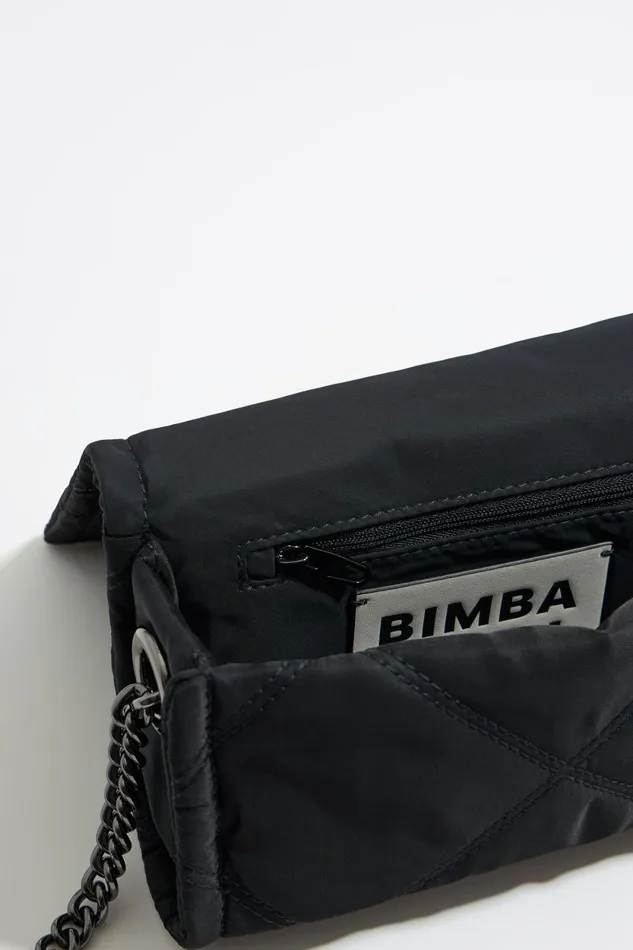 Mini Black Nylon Flap Bag Black Women Bimba Y Lola Crossbody Bags Mini Black Nylon Flap Bag Black Women Bimba Y Lola Crossbody Bags