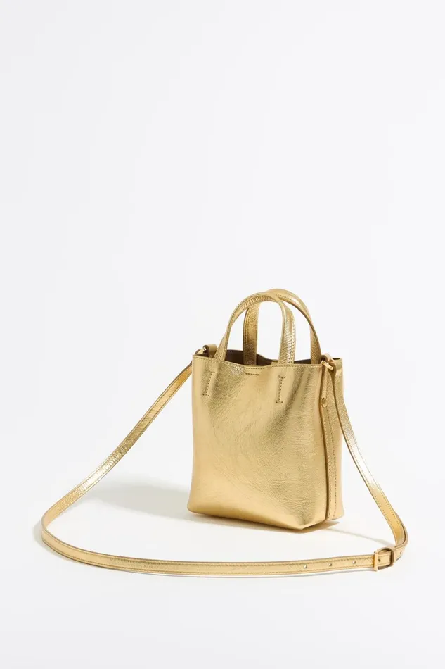Mini Gold Leather Chihuahua Bag Gold Women Bimba Y Lola Evening Bags