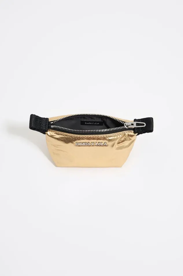 Mini Gold Metallic Fabric Trapezium Coin Purse Gold Women Bimba Y Lola Wallets And Coin Purses Mini Gold Metallic Fabric Trapezium Coin Purse Gold Women Bimba Y Lola Wallets And Coin Purses