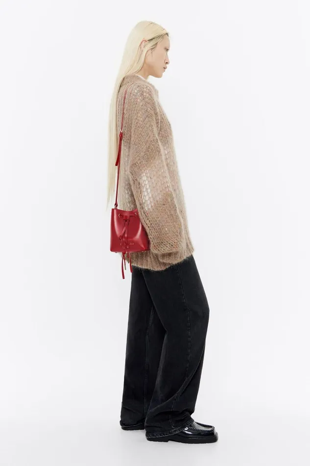 Mini Sac Chihuahua Cuir Rouge Red Women Bimba Y Lola Crossbody Bags