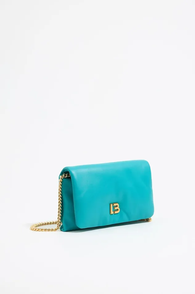 Mini Turquoise Nappa Leather Flap Bag Turquoise Women Bimba Y Lola Crossbody Bags Mini Turquoise Nappa Leather Flap Bag Turquoise Women Bimba Y Lola Crossbody Bags