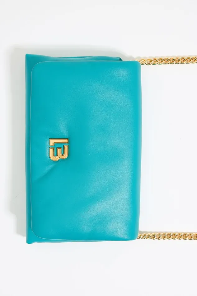 Mini Turquoise Nappa Leather Flap Bag Turquoise Women Bimba Y Lola Crossbody Bags Mini Turquoise Nappa Leather Flap Bag Turquoise Women Bimba Y Lola Crossbody Bags
