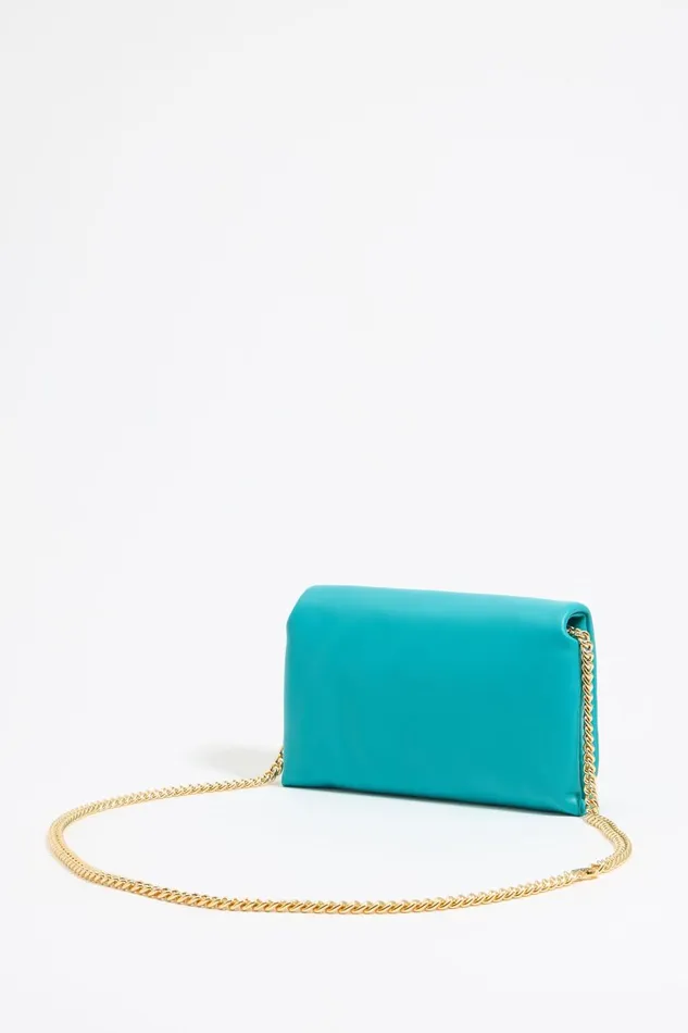 Mini Turquoise Nappa Leather Flap Bag Turquoise Women Bimba Y Lola Crossbody Bags Mini Turquoise Nappa Leather Flap Bag Turquoise Women Bimba Y Lola Crossbody Bags