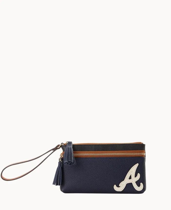 MLB Braves Double Zip Wristlet Braves ManWoman Dooney and Bourke Wallets