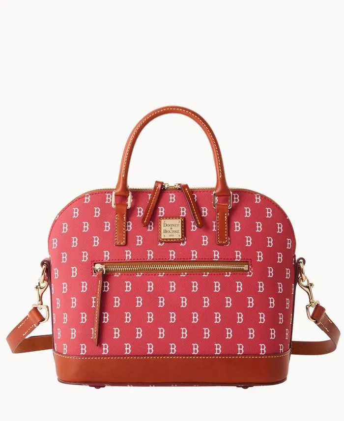 MLB Red Sox Domed Zip Satchel Red Sox Woman Dooney and Bourke Satchels