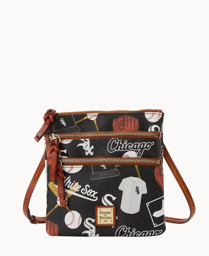 MLB White Sox N S Triple Zip Crossbody White Sox Woman Dooney and Bourke Crossbodies MLB White Sox N S Triple Zip Crossbody White Sox Woman Dooney and Bourke Crossbodies
