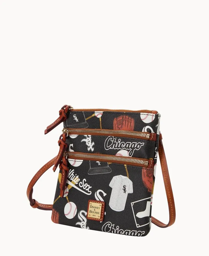 MLB White Sox N S Triple Zip Crossbody White Sox Woman Dooney and Bourke Crossbodies MLB White Sox N S Triple Zip Crossbody White Sox Woman Dooney and Bourke Crossbodies