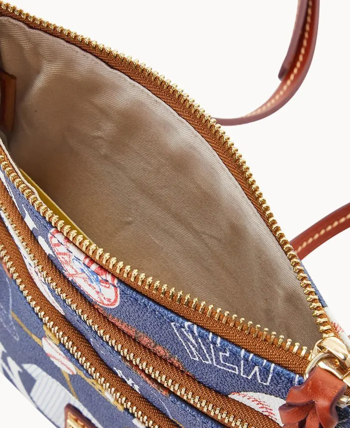 MLB Yankees N S Triple Zip Crossbody Yankees Woman Dooney and Bourke Crossbodies MLB Yankees N S Triple Zip Crossbody Yankees Woman Dooney and Bourke Crossbodies