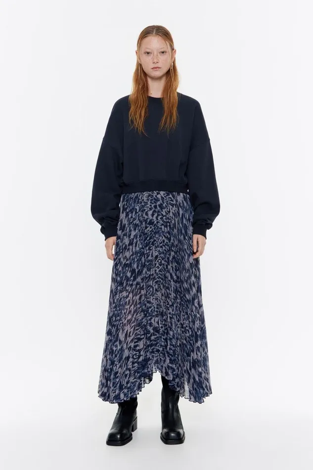 Navy Blue Plumancha Sweatshirt Dress Plumancha Navy Women Bimba Y Lola Dresses And Jumpsuits