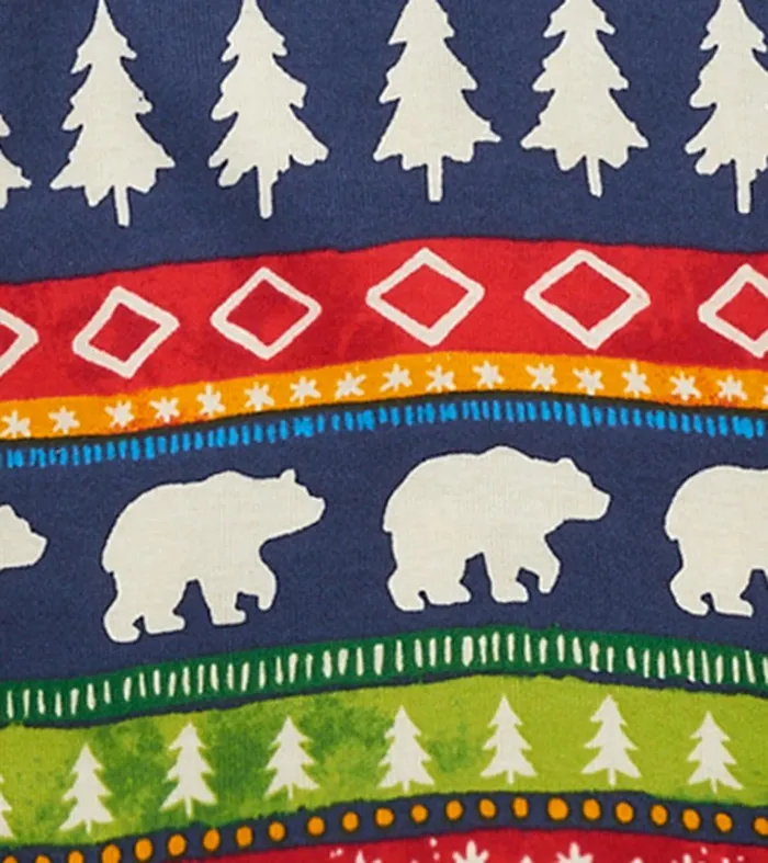 Navy Painted Fairisle Raglan Kids Organic Cotton Pajama Set Hatley
