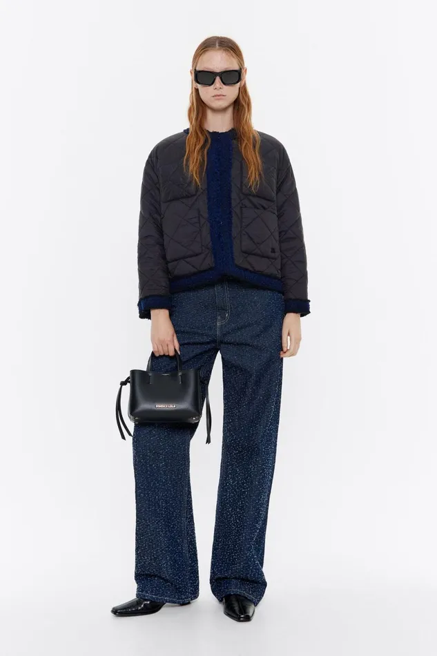 Navy Reversible Tweed Jacket Navy Women Bimba Y Lola Jackets And Blazers Navy Reversible Tweed Jacket Navy Women Bimba Y Lola Jackets And Blazers
