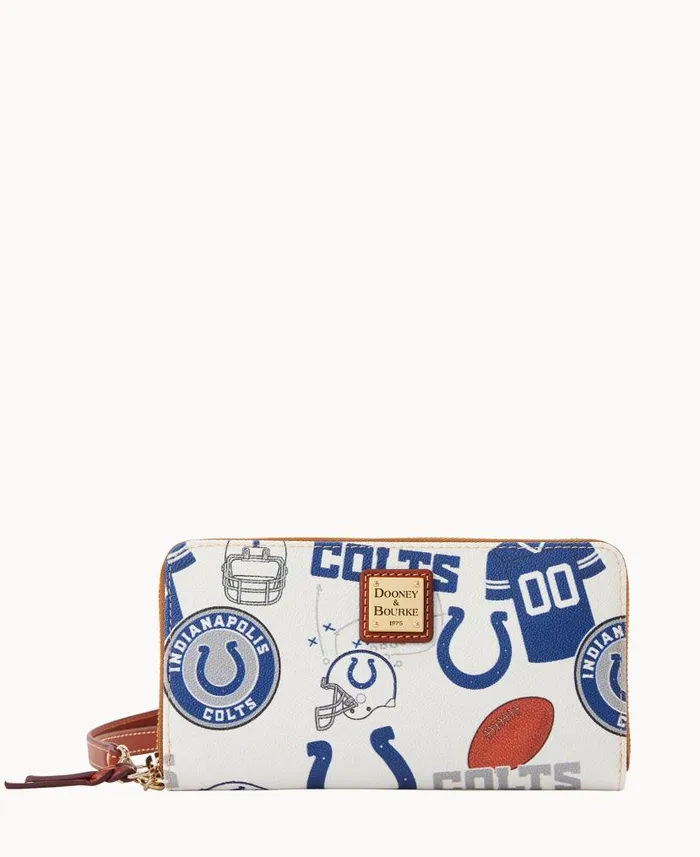 NFL Colts Large Zip Around Wristlet Colts ManWoman Dooney and Bourke Wallets