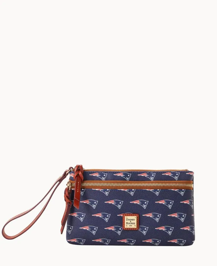 NFL Patriots Double Zip Wristlet New England Patriots ManWoman Dooney and Bourke Wallets NFL Patriots Double Zip Wristlet New England Patriots ManWoman Dooney and Bourke Wallets