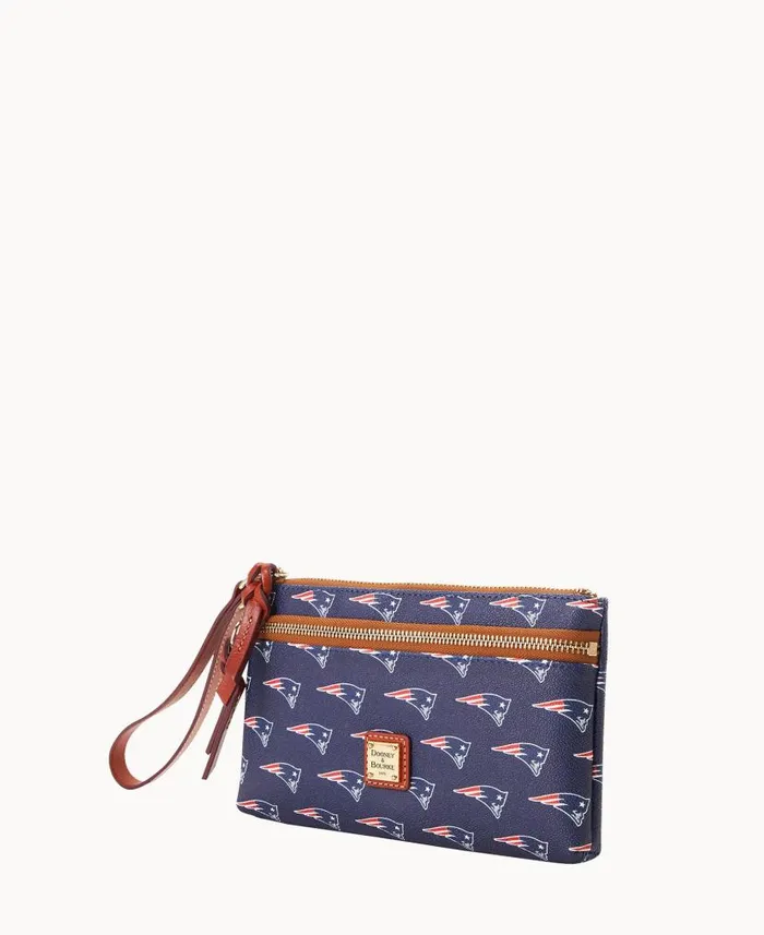 NFL Patriots Double Zip Wristlet New England Patriots ManWoman Dooney and Bourke Wallets NFL Patriots Double Zip Wristlet New England Patriots ManWoman Dooney and Bourke Wallets