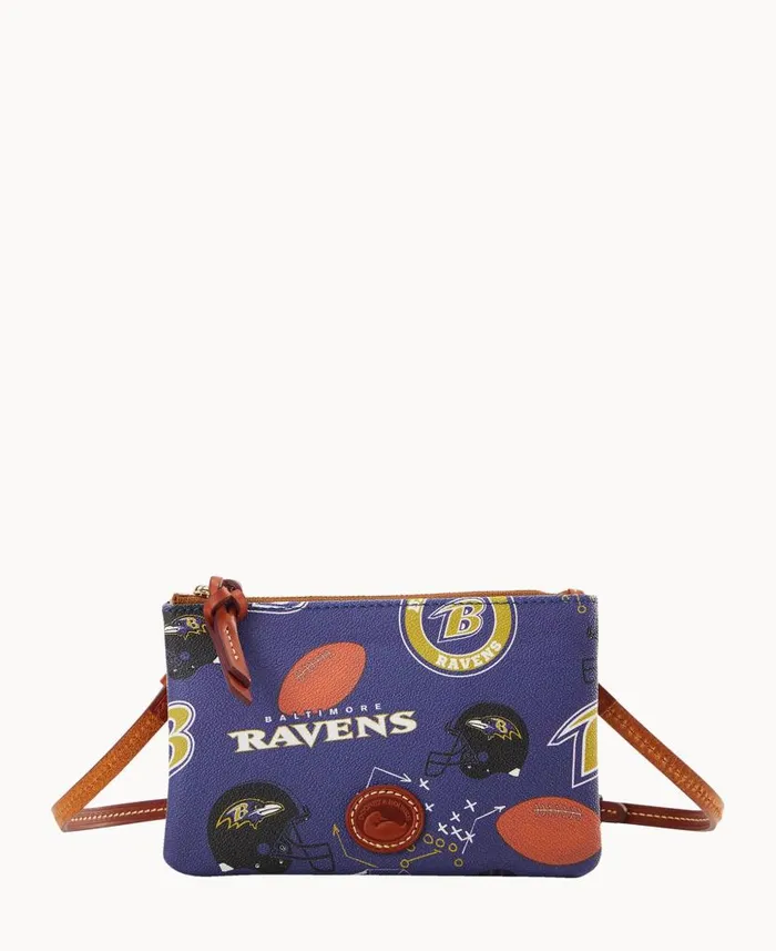 NFL Ravens Top Zip Crossbody Ravens Woman Dooney and Bourke Crossbodies