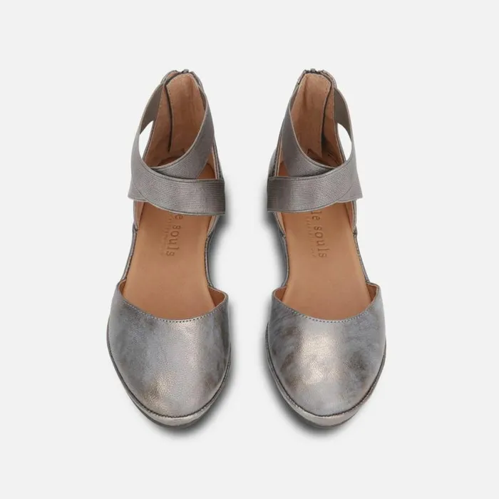 Noa Ankle Strap Wedge Pewter Women Kenneth Cole Flats