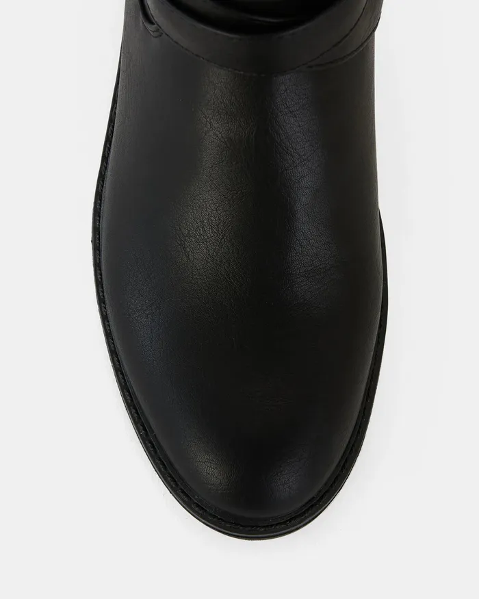NOVO Shoes JOANY BLACK Zip Up Boots Women Flat Boots