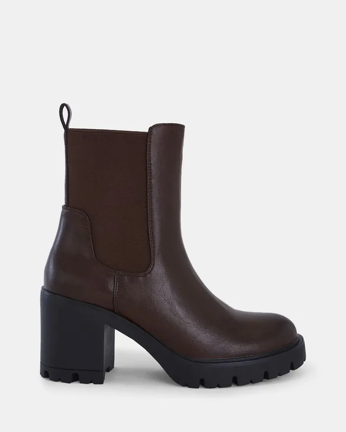 NOVO Shoes KATEY TAN Slip On Boots Women Ankle Boots