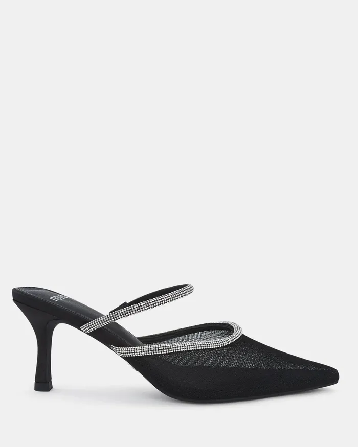 NOVO Shoes Party Women ZIGBY BLACK Closed Toe Heels