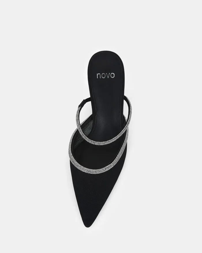 NOVO Shoes Party Women ZIGBY BLACK Closed Toe Heels