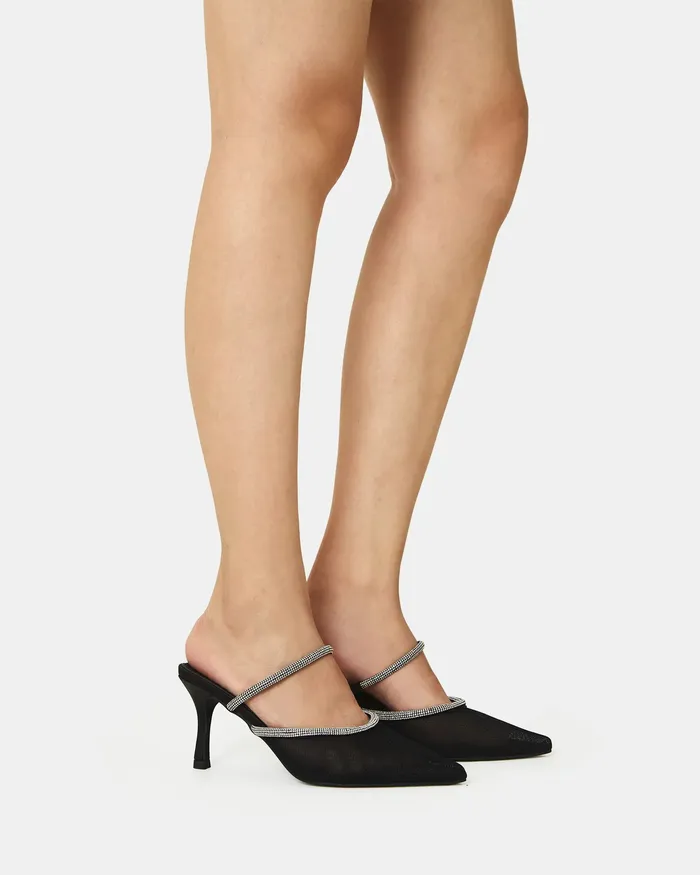NOVO Shoes Party Women ZIGBY BLACK Closed Toe Heels