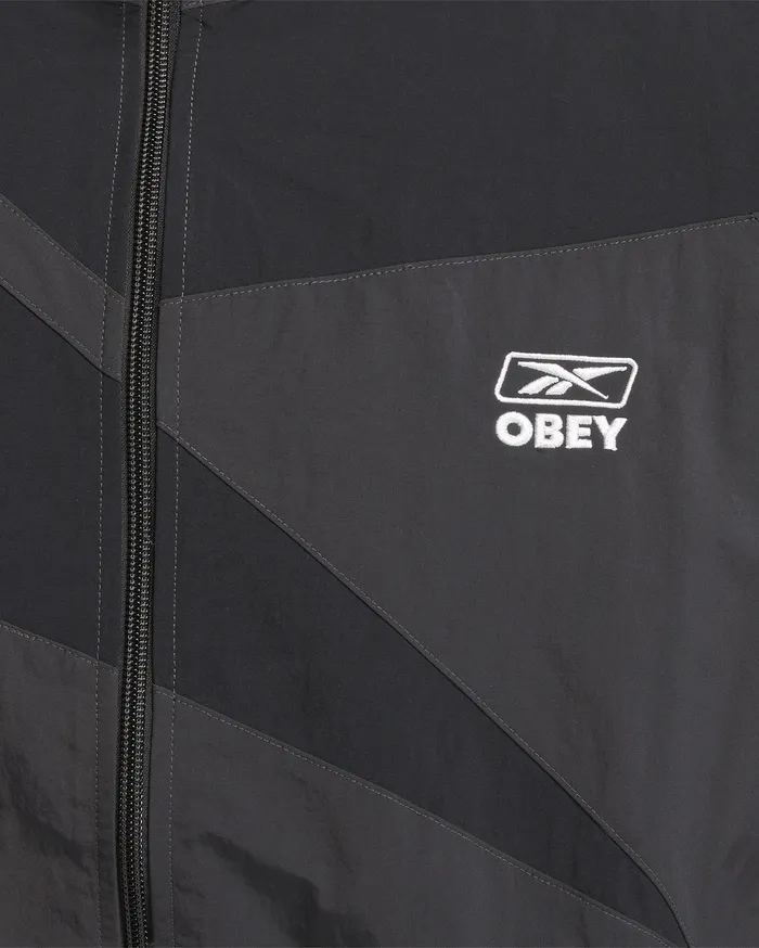 OBEY Clothing REEBOK x OBEY TRACK JACKET Washed Black Men JACKETS