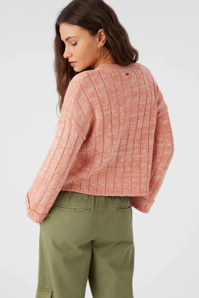 OCEANFRONT HENLEY LONG SLEEVE SWEATER Canyon Clay Women O039NEILL Clothing