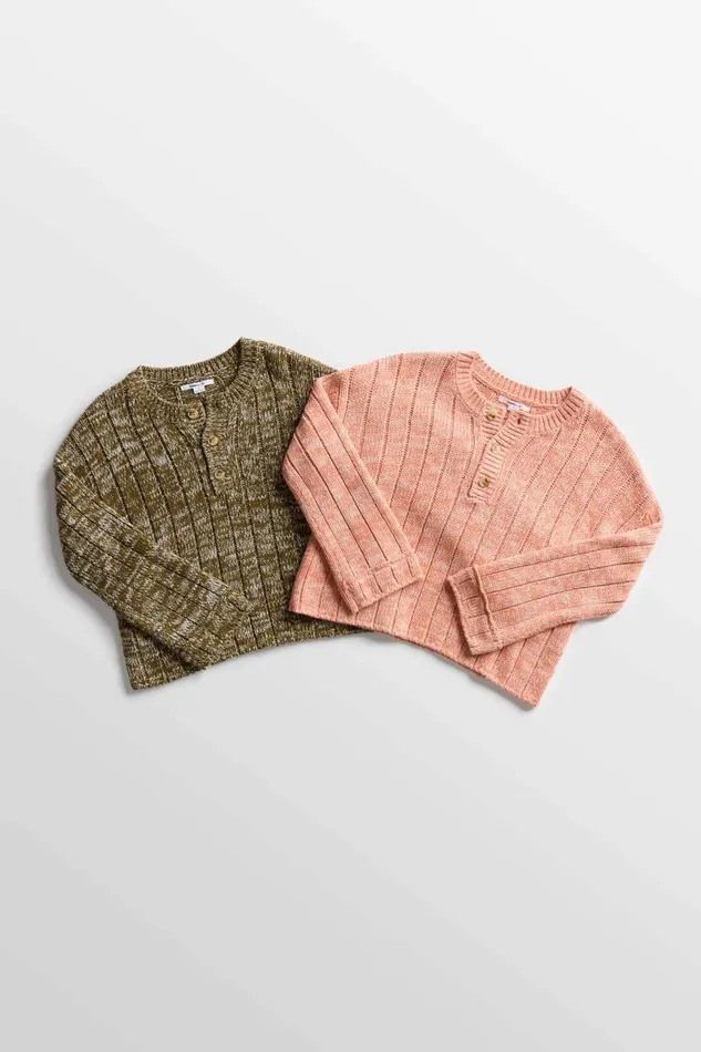 OCEANFRONT HENLEY LONG SLEEVE SWEATER Canyon Clay Women O039NEILL Clothing