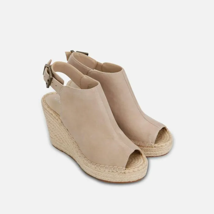 Olivia Suede Espadrille Wedge Almond Women Kenneth Cole Sandals