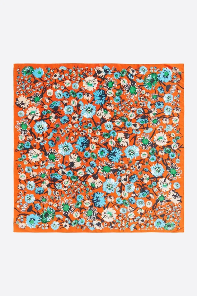 Orange Painted Flowers Scarf Orange Women Bimba Y Lola Scarves