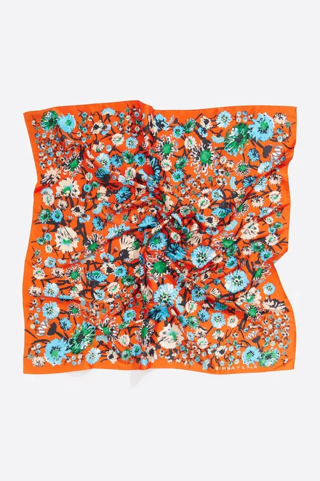 Orange Painted Flowers Scarf Orange Women Bimba Y Lola Scarves Orange Painted Flowers Scarf Orange Women Bimba Y Lola Scarves
