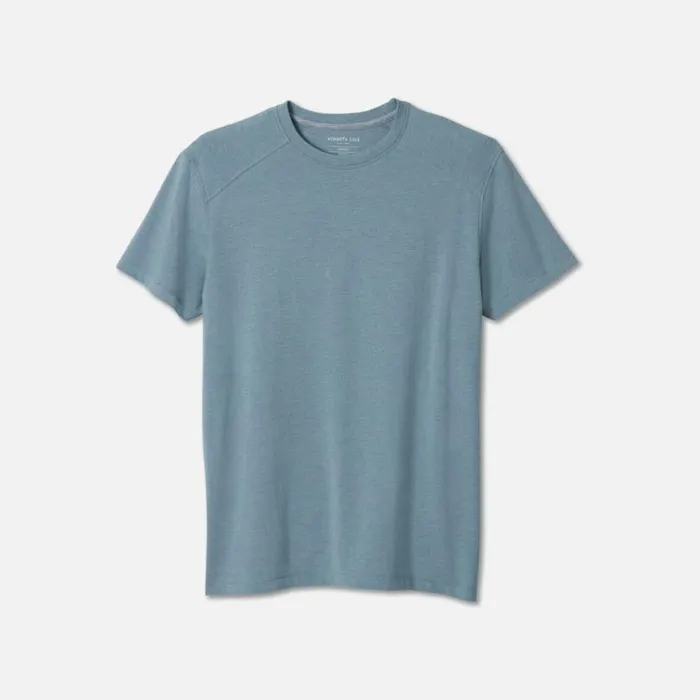 Organic Cotton Blend Crew Neck Tee In Heathered Aqua Aqua Men Kenneth Cole TShirts Polos Organic Cotton Blend Crew Neck Tee In Heathered Aqua Aqua Men Kenneth Cole TShirts Polos
