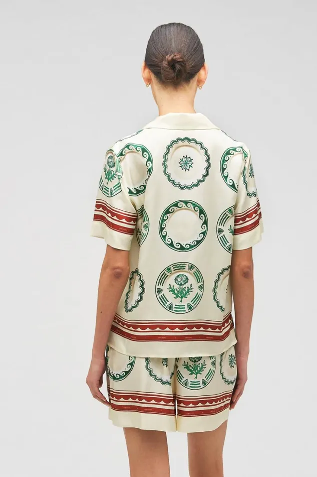 Oroton Alfresco Print Camp Shirt Pale Lemon Women Tops Oroton Alfresco Print Camp Shirt Pale Lemon Women Tops