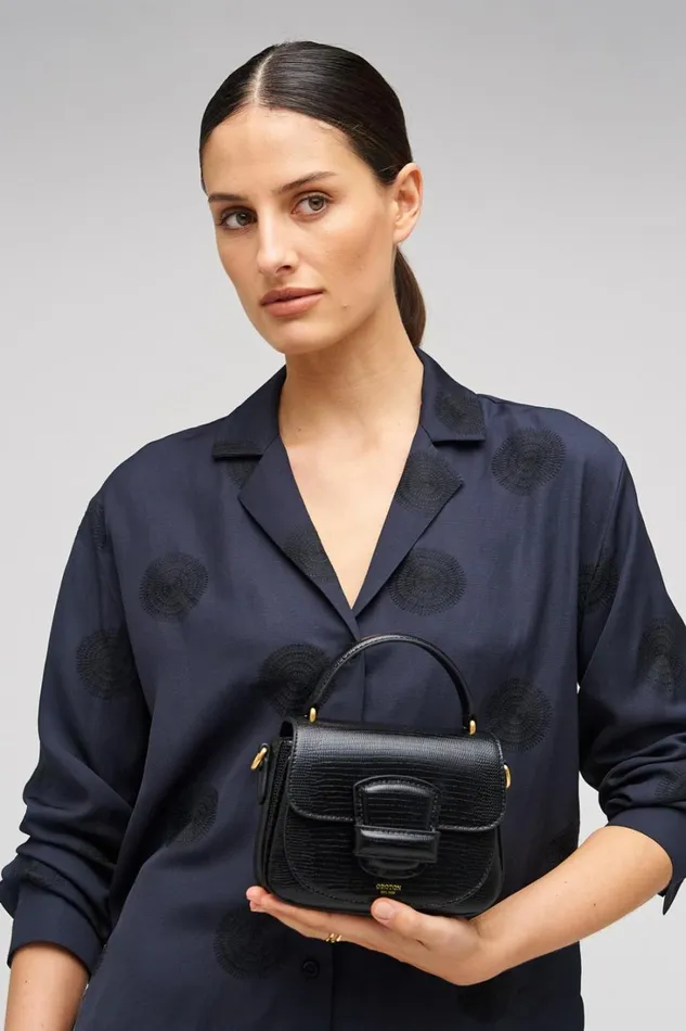 Oroton Carter Texture Mini Day Bag Black Women Mini Bags Oroton Carter Texture Mini Day Bag Black Women Mini Bags