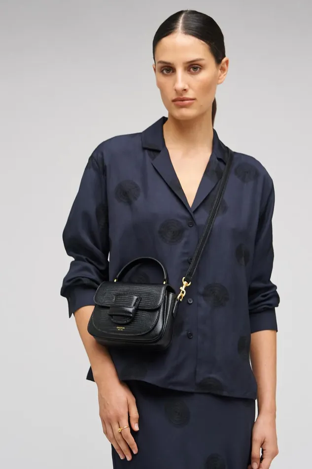 Oroton Carter Texture Mini Day Bag Black Women Mini Bags Oroton Carter Texture Mini Day Bag Black Women Mini Bags