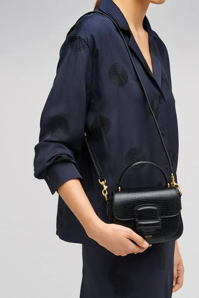 Oroton Carter Texture Mini Day Bag Black Women Mini Bags Oroton Carter Texture Mini Day Bag Black Women Mini Bags