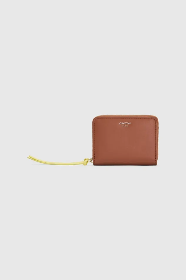 Oroton Eloise Small Zip Wallet Amberdaffodil Women Wallets