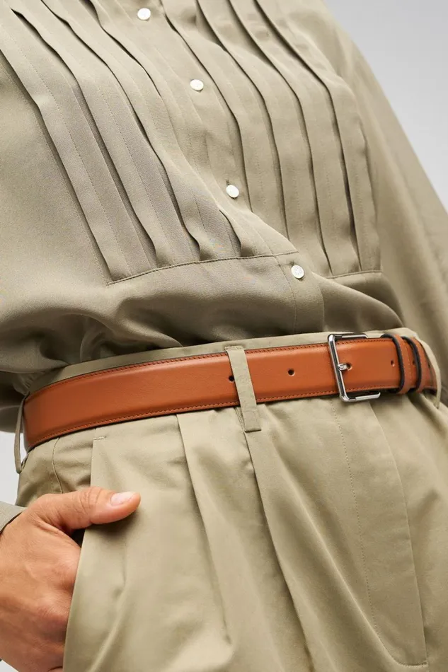 Oroton Florence 35mm Belt Cognacsilver Women Belts