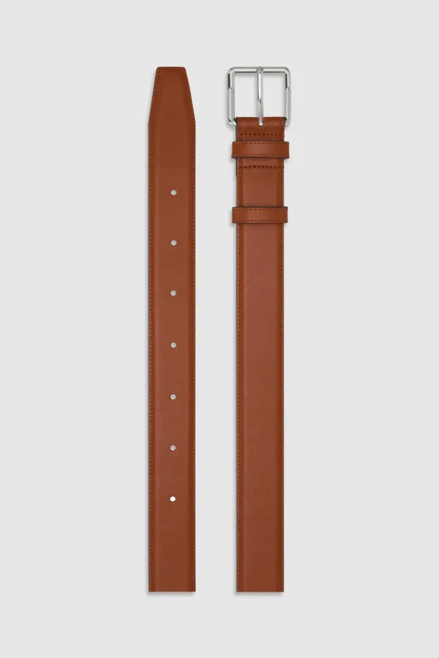 Oroton Florence 35mm Belt Cognacsilver Women Belts Oroton Florence 35mm Belt Cognacsilver Women Belts