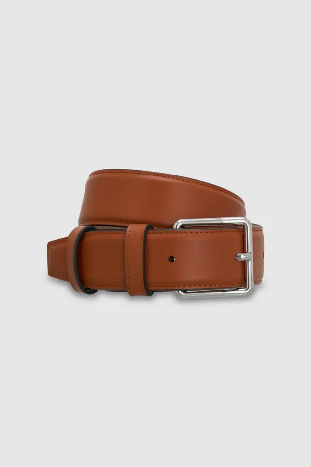 Oroton Florence 35mm Belt Cognacsilver Women Belts Oroton Florence 35mm Belt Cognacsilver Women Belts