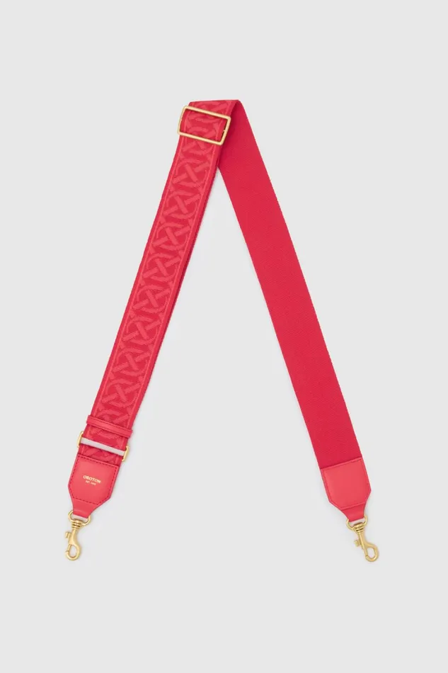 Oroton Logo Webbing Bag Strap Chilli Pepper Women Bag Straps