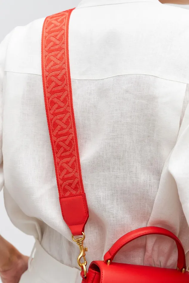 Oroton Logo Webbing Bag Strap Chilli Pepper Women Bag Straps Oroton Logo Webbing Bag Strap Chilli Pepper Women Bag Straps