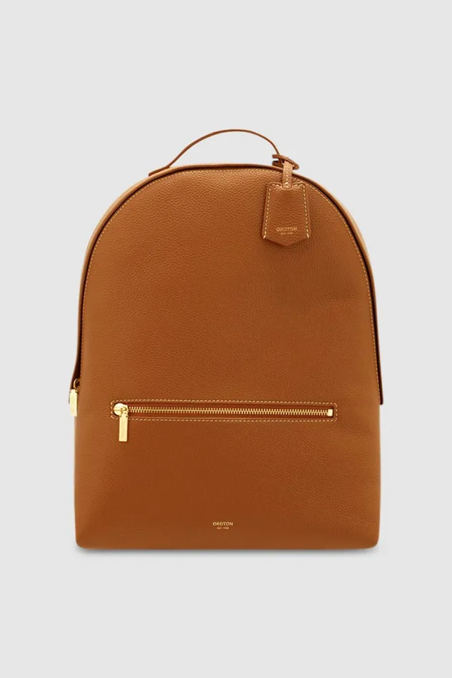Oroton Margot Zip Backpack Whiskey Women Work