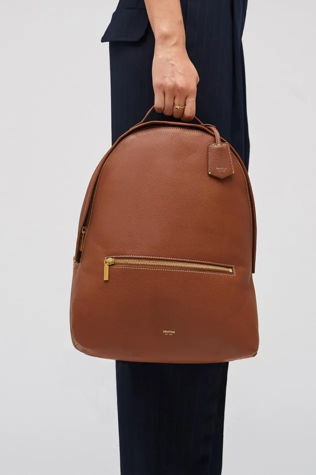 Oroton Margot Zip Backpack Whiskey Women Work Oroton Margot Zip Backpack Whiskey Women Work
