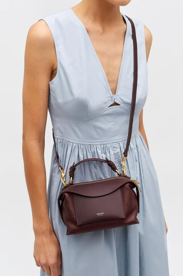 Oroton Mica Mini Bowler Currant Women Mini Bags Oroton Mica Mini Bowler Currant Women Mini Bags