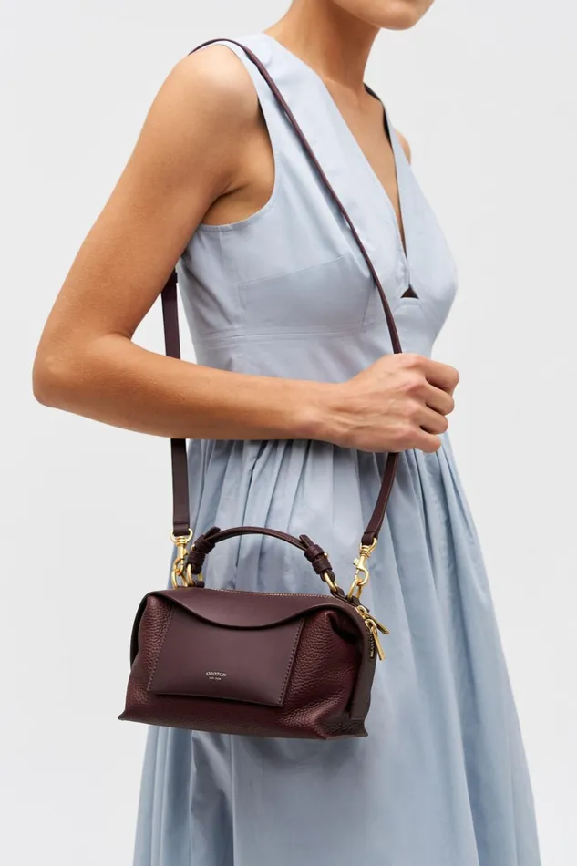 Oroton Mica Mini Bowler Currant Women Mini Bags Oroton Mica Mini Bowler Currant Women Mini Bags