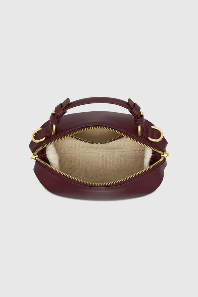 Oroton Mica Mini Bowler Currant Women Mini Bags Oroton Mica Mini Bowler Currant Women Mini Bags