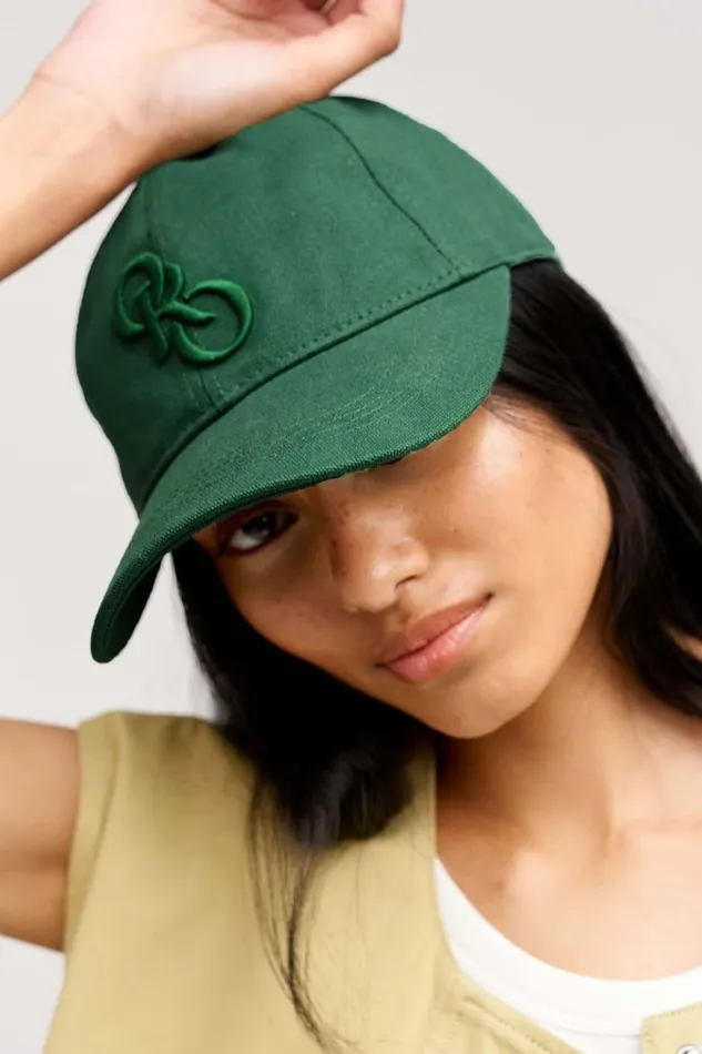 Oroton Oro Logo Cap Villa Green Women Hats Oroton Oro Logo Cap Villa Green Women Hats